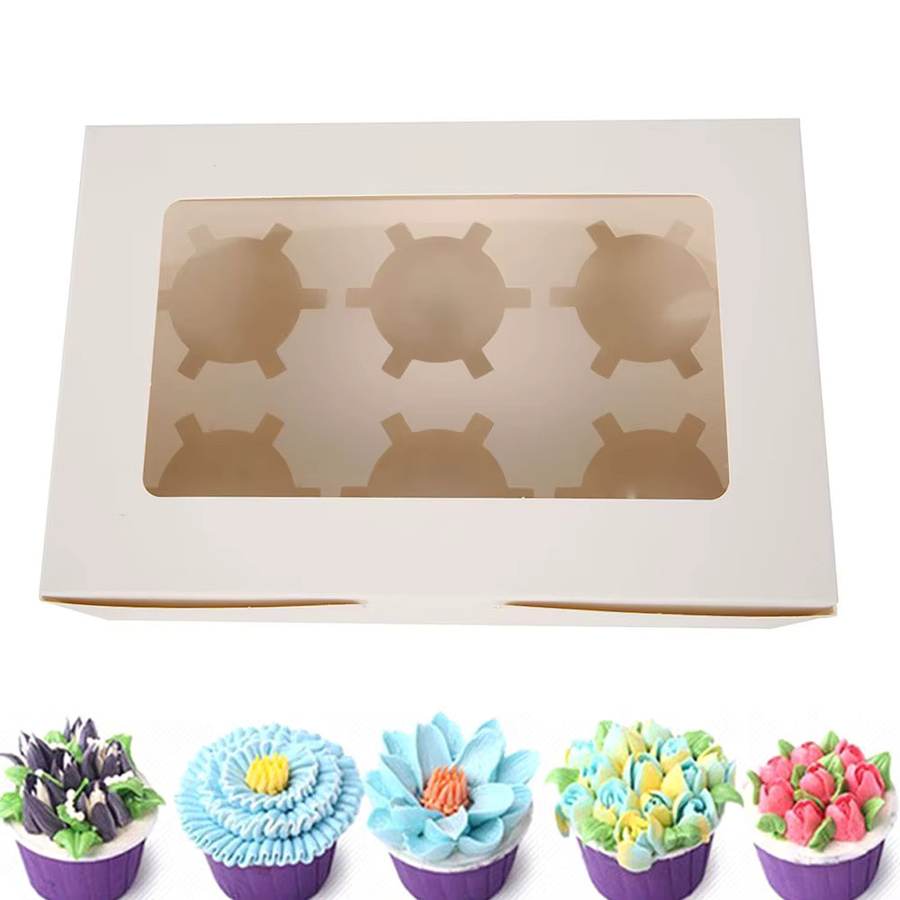 10 Stück weiße Gebäckboxen aus Papier für Kuchen, Muffins und Cupcakes - Bild 3