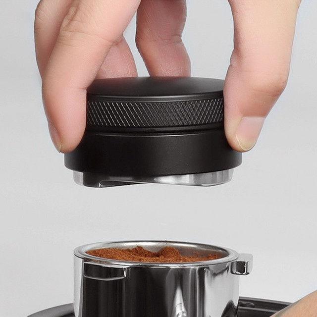 TIME OWNER Kaffeeverteiler und verstellbarer Palm-Tamper in Schwarz aus Edelstahl für 51 mm, 53 mm und 58 mm Siebträger - Bild 1
