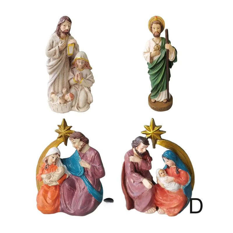 Kesoto Krippe Figurenset mit Baby Jesus aus Kunstharz, mehrfarbig, klassische Weihnachtsdekoration - Bild 6