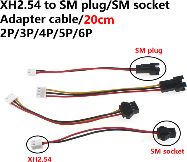 Hongqichip 10er Set Stecker und Buchse Adapterkabel 2,54 mm Pitch, 20 cm Länge, Multicolor, verschiedene Polzahlen (2p/3p/4p/5p/6p) - Bild 1