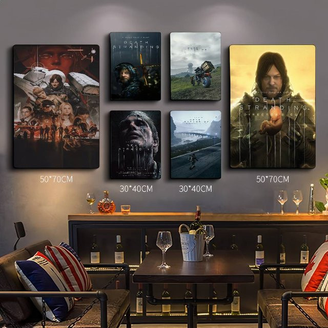 Death Stranding Selbstklebendes Kunstposter im Vintage-Stil, Mehrfarbiges Wandbild aus Papier, Breite: 15,0 cm, Höhe: 10,0 cm - Bild 1