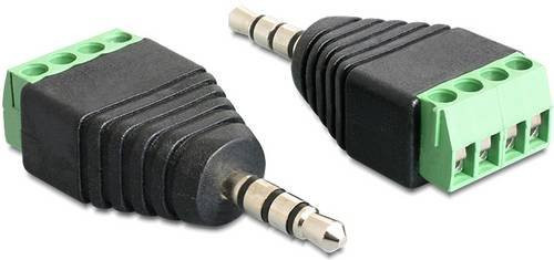 Delock 65453 Klinke Adapter mit 1x 3,5 mm Klinkenstecker und 1x 3,5 mm Buchse in Schwarz und Grün - Bild 1