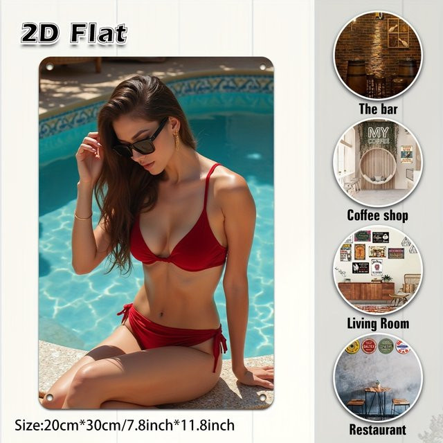 HELLOYOUNG Leinwanddruck Bikini-Mädchen Wandkunst Poster in Mehrfarbig - Bild 1
