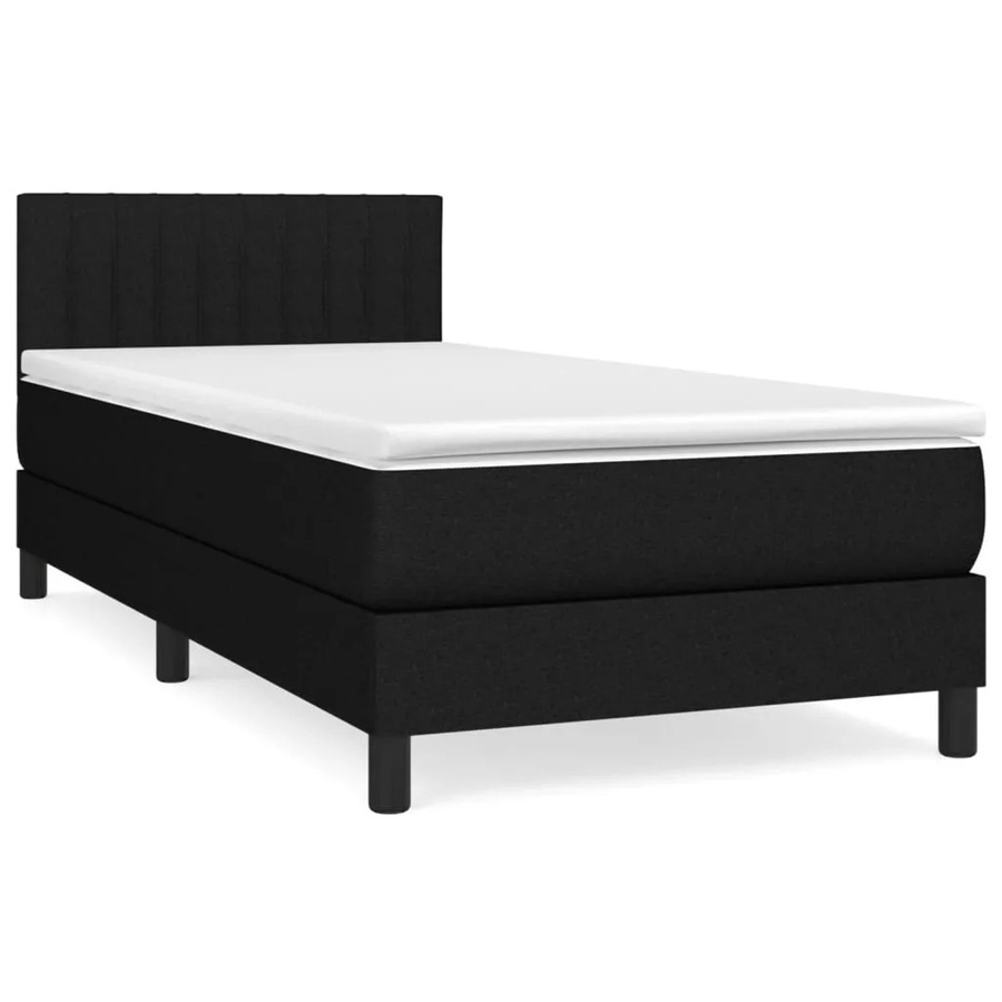 vidaXL Boxspringbett Hybrid mit Matratze und Taschenfedern, Schwarz, B/T/H: 80 x 200 cm - Bild 2