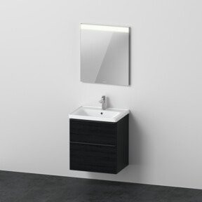 Duravit D-Neo Badezimmer-Möbelset in Eiche schwarz bestehend aus Waschtisch, Waschtisch-Unterschrank und Spiegelschrank B/T: 60 x 48 cm - Bild 1