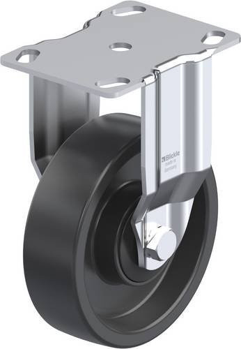Blickle Bockrolle BKPA-POA 100K in Schwarz, Rad-Durchmesser: 100 mm, Tragfähigkeit: 120 kg, Material: Stahl und Kunststoff, verzinkt - Bild 1