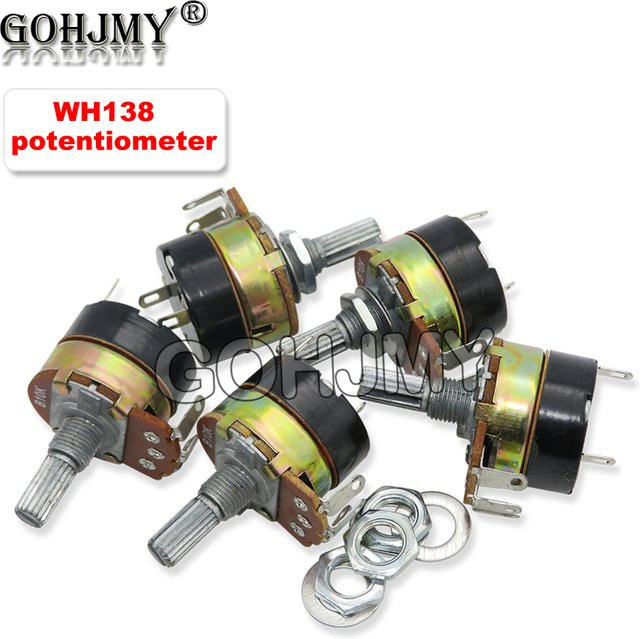 GOHJMY 2er Set WH138 Potentiometer mit Schalter als einstellbarer Widerstand zur Geschwindigkeitsregulierung - Bild 1