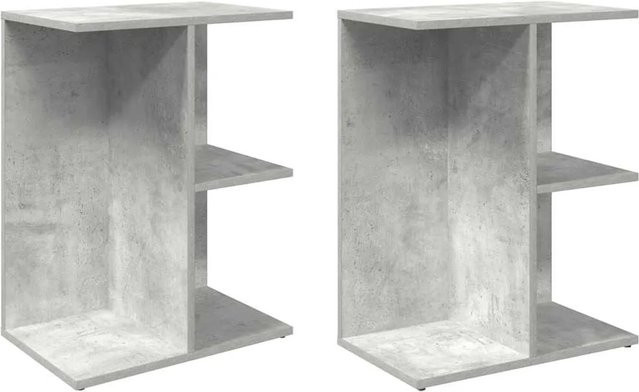 vidaXL Nachttische 2er Set aus Holzwerkstoff in Betongrau, B/T/H: 46,5 x 29 x 61 cm - Bild 1