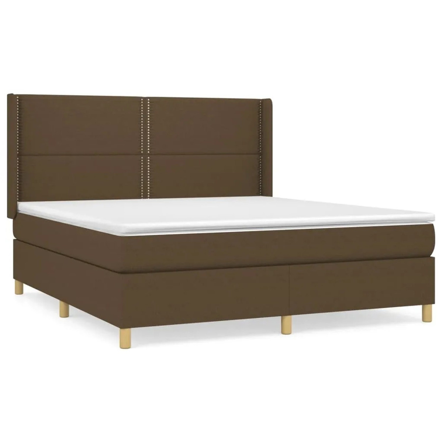 vidaXL Boxspringbett Hybrid mit Matratze und Kopfteil, Braun, B/T/H: 180 x 200 cm - Bild 2