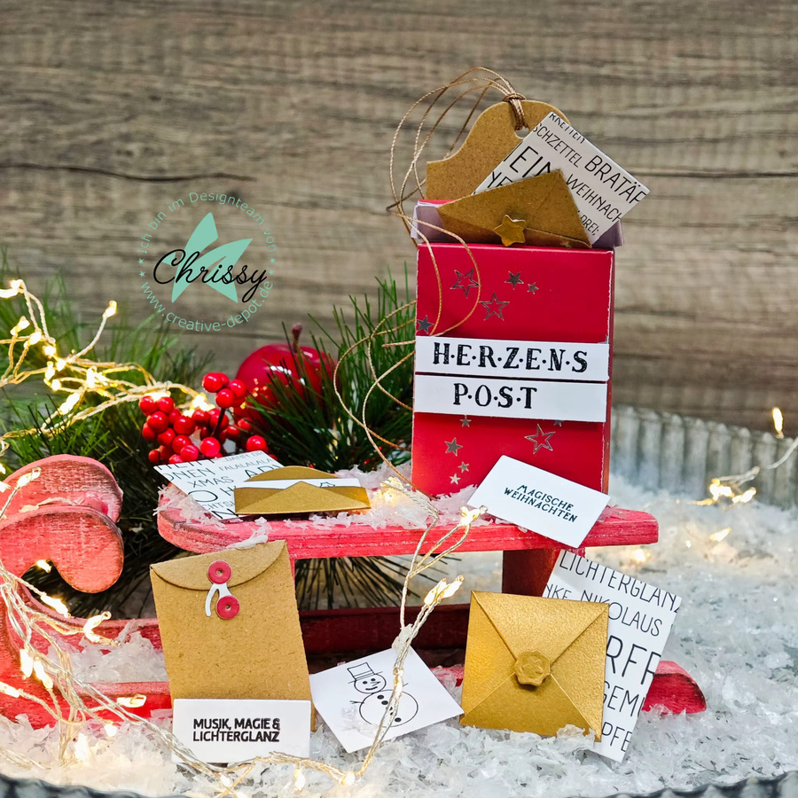 Stanzformen für Scrapbooking und Kartenhandwerk mit Herbstkranz, Mini-Umschlägen und rechteckigem Briefkastenhaus - Bild 2