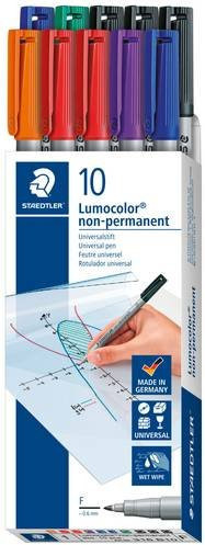 Staedtler Lumocolor non-permanent Folienstifte 316, Multicolor, 10er Packung - Bild 1