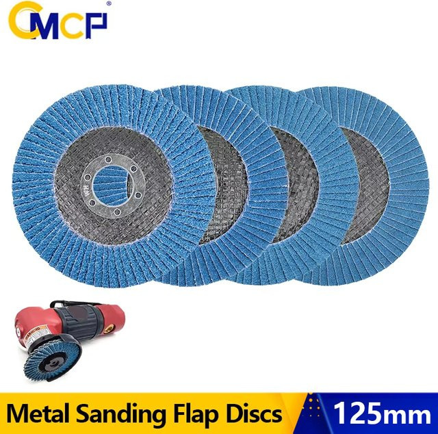 CMCP Metall-Lamellenschleifscheiben für Winkelschleifer, Durchmesser: 125 mm, Farbe: Blau - Bild 1
