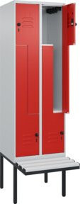 C+P Z-Spind Classic PLUS Sitzbank mit 4 Fächern und Sicherheits-Drehriegel, B/T/H: 212 x 60 x 81,5 cm - Bild 1