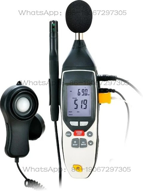 5-in-1 Multifunktionales Umweltmessgerät in Schwarz mit Schallpegelmesser, Lichtfeuchtigkeitsthermometer und Anemometer - Bild 1