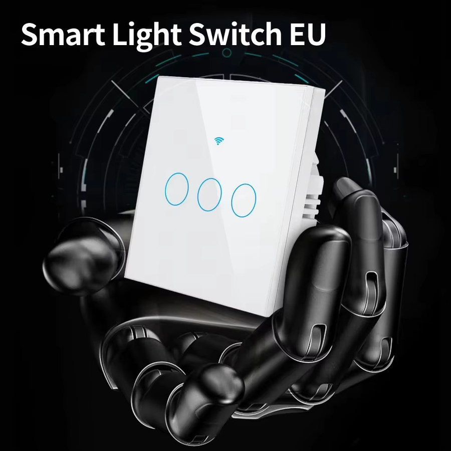 AXUS Smart Wand-Glaspanelschalter Weiß mit Tuya WIFI und RF433 zur App- und Sprachsteuerung via Alexa und Google Home - Bild 2