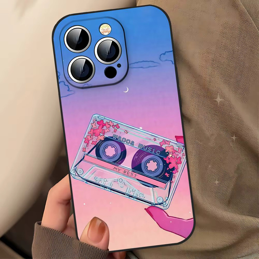 Vaporwave Art Handyhülle aus weichem TPU für Apple iPhone 11 bis iPhone 17 Pro Max Plus und Mini, Multicolor - Bild 5