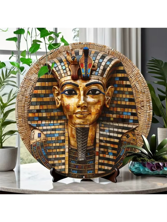 Potdemiel Ägyptisches Pharao-Tutanchamun-Mosaik-Wandschild aus Aluminium mit 3D-Design und UV-Druck, B/H: 20,3 x 20,3 cm, Multicolour - Bild 6