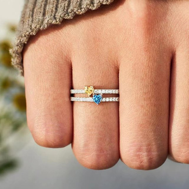 Huian Ring, Herz, Zirkonia, Gold, Silber, Damen - Bild 1