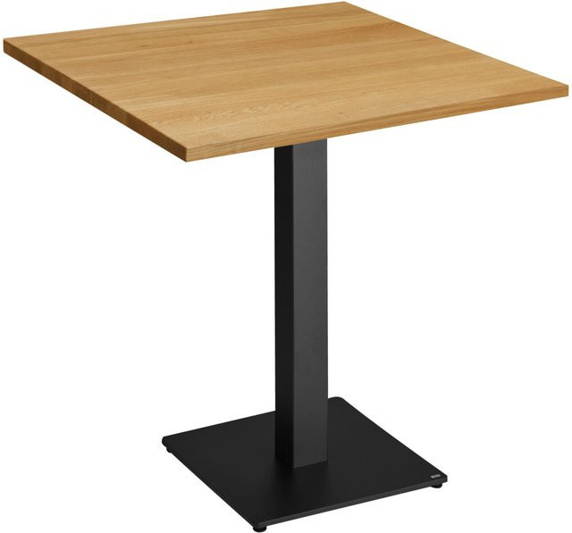 VEGA Esstisch Kentucky quadratisch in Eiche Natur mit schwarzem Gestell B/T/H: 80 x 80 x 75 cm - Bild 1