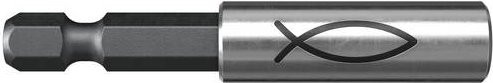 Fischer FBH Bit Holder W 1 Magnet-Bithalter in Silber, Länge: 58 mm, Aufnahme: 1/4 Zoll (6,3 mm) - Bild 1