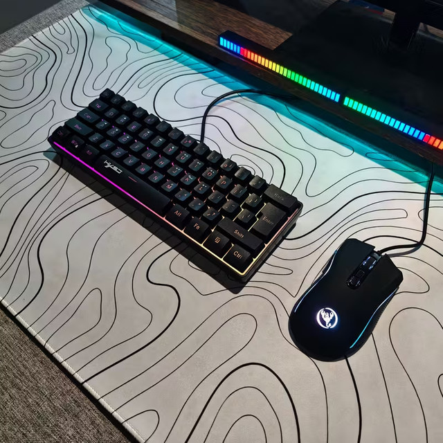 HXSJ RGB Gaming-Tastatur und Maus-Set mit 61 Tasten in Schwarz - Bild 1