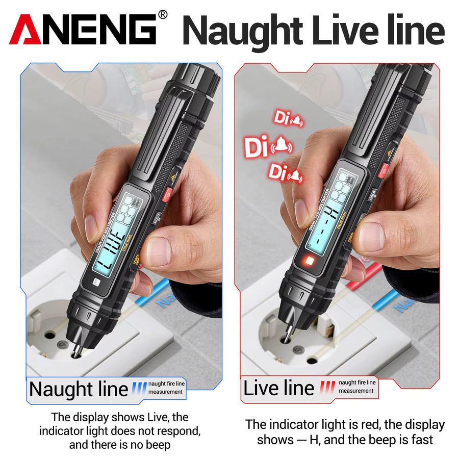 ANENG A3005 Stiftmultimeter mit NCV-Neutralleiter-Erkennung für AC/DC-Spannung und Widerstandsmessung - Bild 5