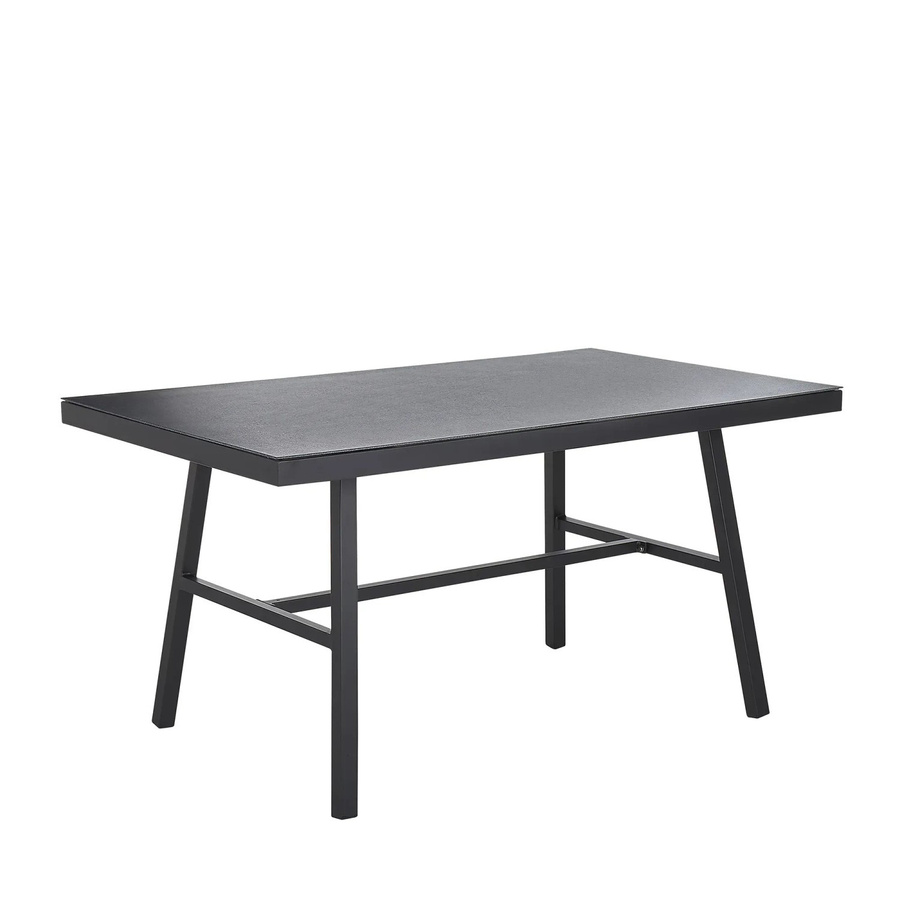 Beliani Gartentisch CANETTO in Schwarz aus Aluminium und Glas, B/T/H: 150 x 90 x 76 cm - Bild 2