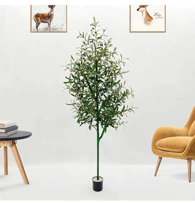 Künstlicher Olivenbaum XXL in Topf, Grün und Schwarz, Höhe: 180 cm - Bild 2