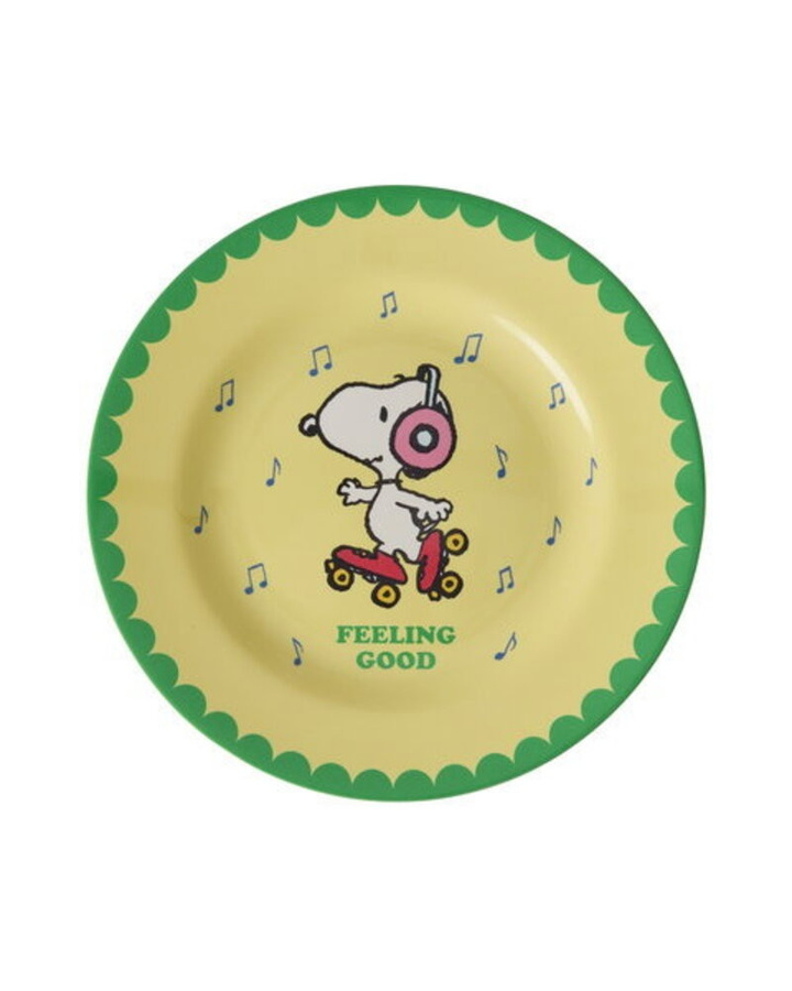 Rice Melamin Essteller mit Snoopy Print, Gelb, Durchmesser: 20 cm - Bild 1