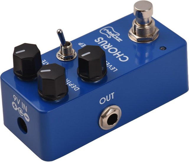 ZORY Analog Chorus Effektpedal für Gitarre in Blau mit Depth, Rate, Level und Deep Reglern - Bild 1