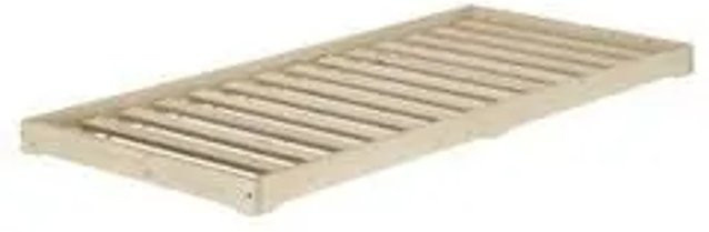 Erst-Holz Einzelbett Modell 47 aus unbehandeltem Fichtenholz inkl. Rollrost, Breite: 90 cm, Tiefe: 200 cm, Höhe: 20 cm - Bild 1