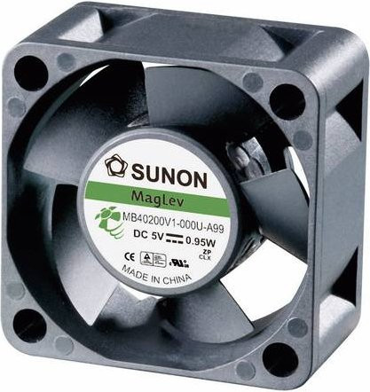 Sunon MF40200V2-1000U-A99 Axiallüfter Schwarz, 5 V/DC, 13.08 m³/h, B/H/T: 40 x 40 x 20 mm - Bild 1