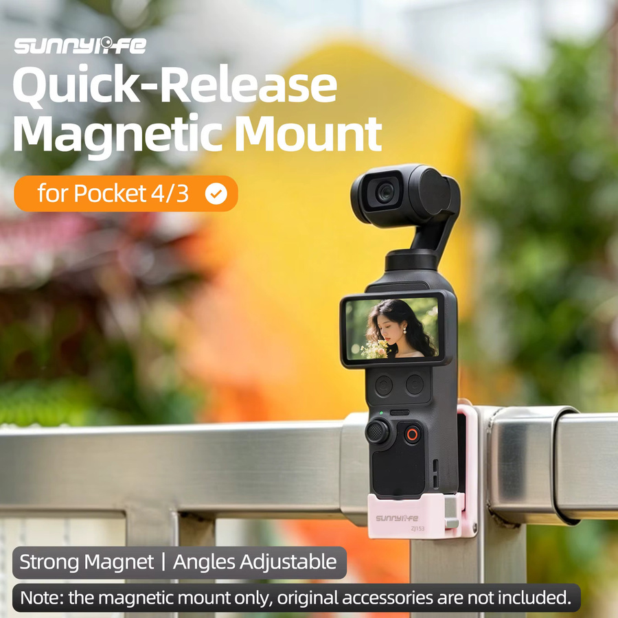 Ykoree Schnellverschluss-Magnethalterung für DJI Osmo Pocket 3 und 4, verstellbarer Magnetständer und Gimbal-Zubehör in Schwarz - Bild 2