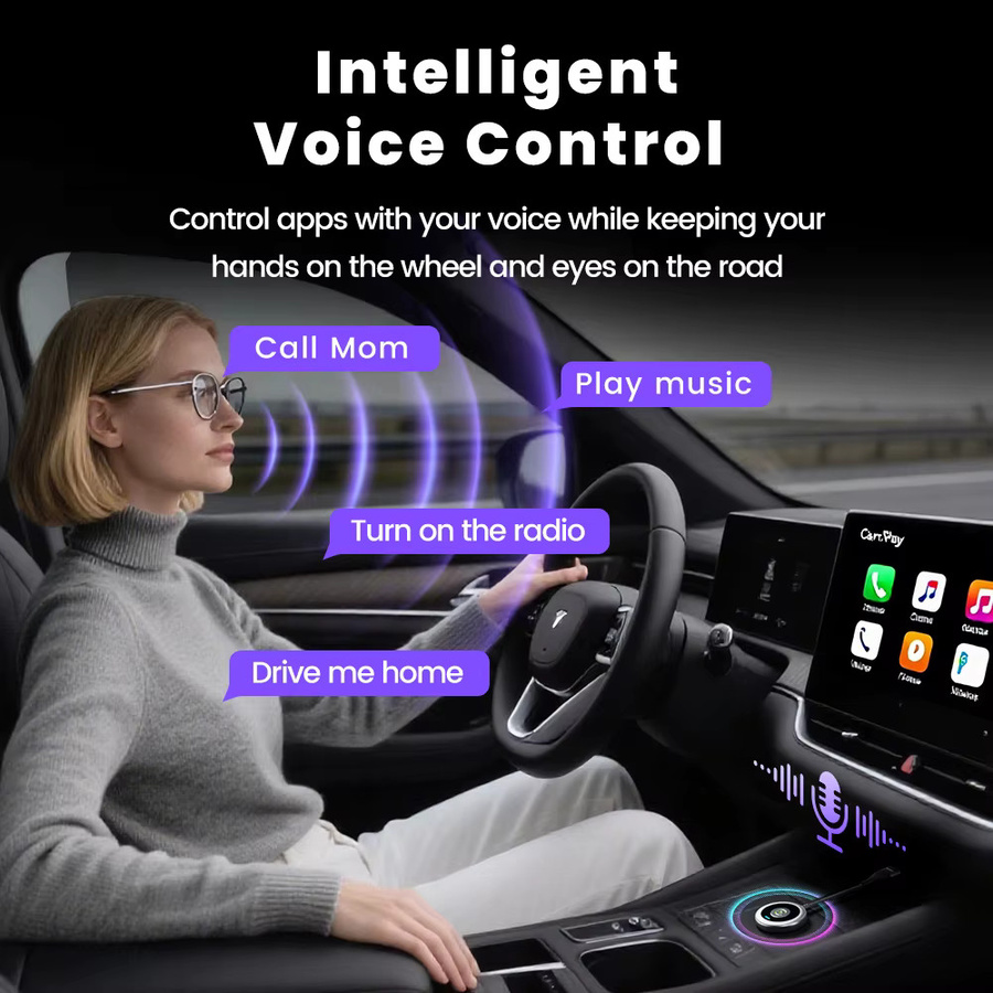 Toocki Wireless CarPlay Adapter mit Bluetooth 5.0 in Silber für Audi, BMW, Toyota und Ford - Bild 4