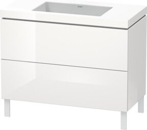 Duravit Waschtischunterschrank L-Cube c-bonded in Weiß Hochglanz mit 2 Auszügen, B/T: 100 x 48 cm - Bild 1