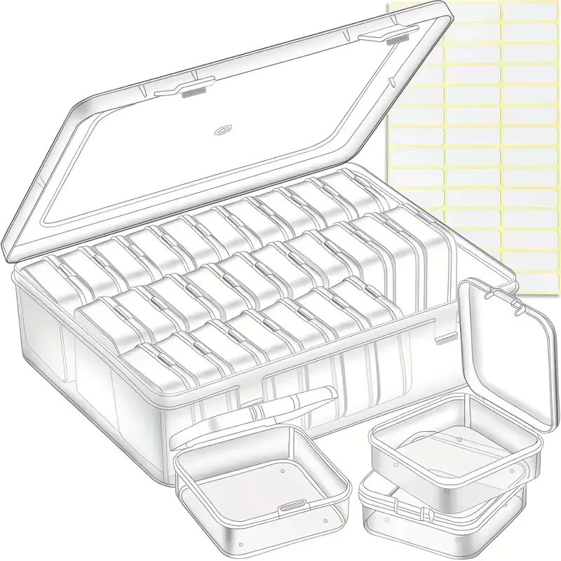 30 Stück transparente Kunststoff-Aufbewahrungsboxen für Zuhause und Büro zur Organisation von Bastelbedarf und Perlen - Bild 3