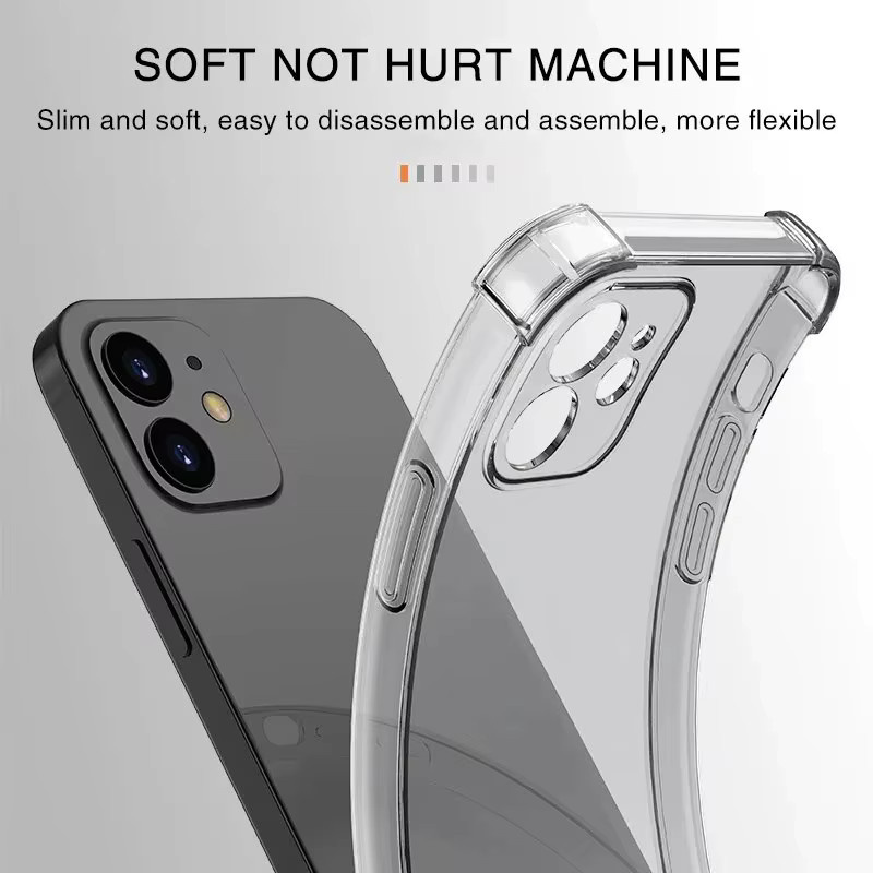 Stoßfeste transparente Silikon-Handyhülle von SFHOMIE mit Linsenschutz für iPhone 11, 12, 13, 14, 15 Pro Max Plus und Pro - Bild 2