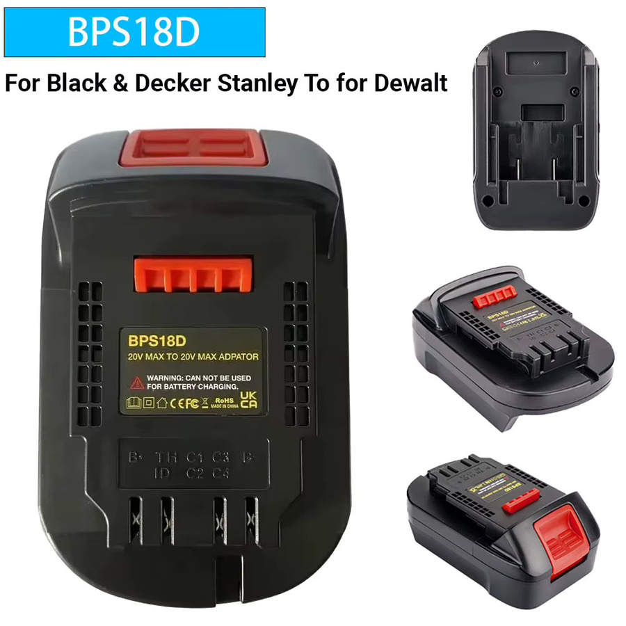 Black+Decker BPS18D Akku-Adapter zur Umwandlung von Black & Decker Stanley 18 V Li-Ionen-Akkus für Dewalt 18 V/20 V Elektrowerkzeuge - Bild 2