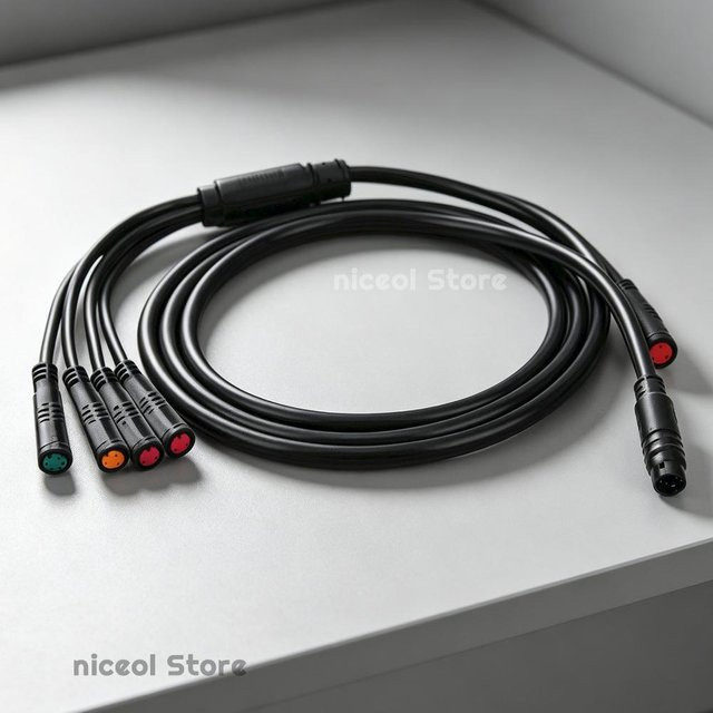 VODOOL 1T5 9-Pin Wasserdichtes E-Bike-Controller-Hauptkabel 1500mm als Gaszugadapter Ersatzteil für KT-Controller in Schwarz - Bild 1