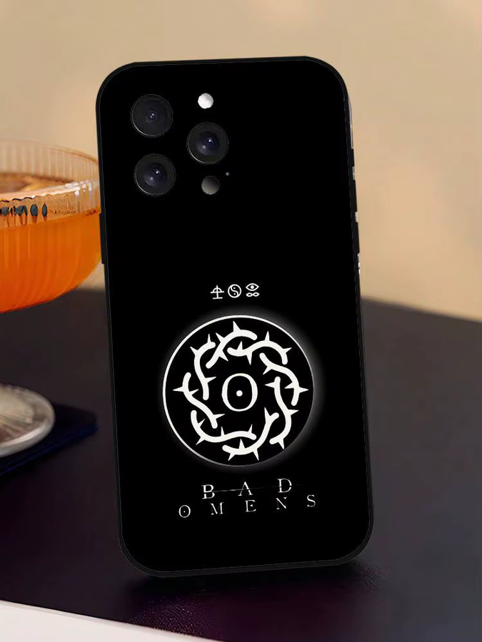 Mesuca Bad Omen Noah Logo Handyhülle für iPhone 17 16 15 14 13 12 11 Pro Max Mini X Xs XR in Schwarz aus Silikon - Bild 7