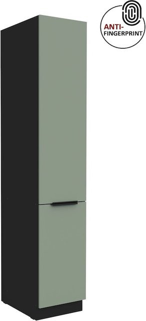 Küchen Hochschrank ARIA in Aquamarin matt mit fünf Regalböden und zwei Türen, Breite: 40 cm - Bild 1