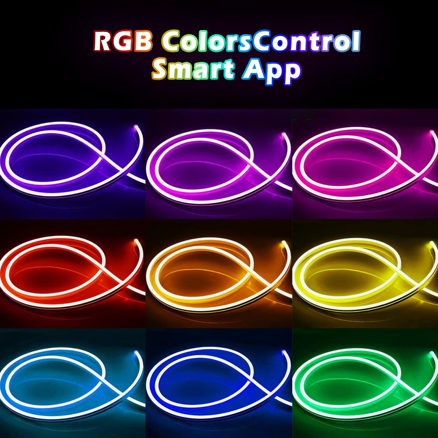 Flexibles RGB LED Neon Lichtseil mit App-Steuerung und Musik-Sync, 10m, Multicolour - Bild 5