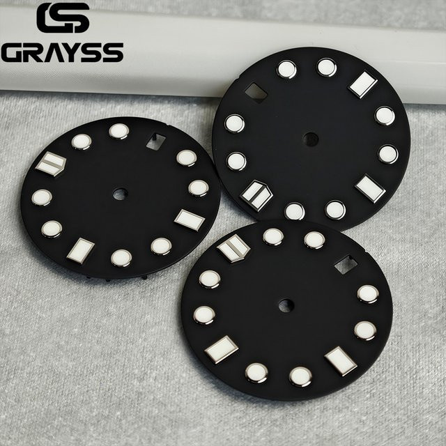 GRAYSS Uhrenzifferblatt, Schwarz-Weiß, 28,5 mm, Unisex - Bild 1