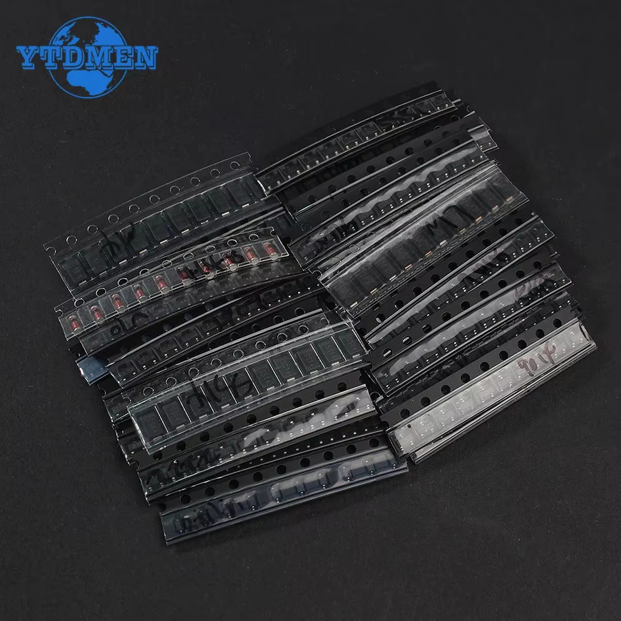 YTDMEN Diodentransistor-Sortiment-Kit mit 350 Stück, SOT-23 PNP/NPN Transistoren und Dioden, Schwarz - Bild 2