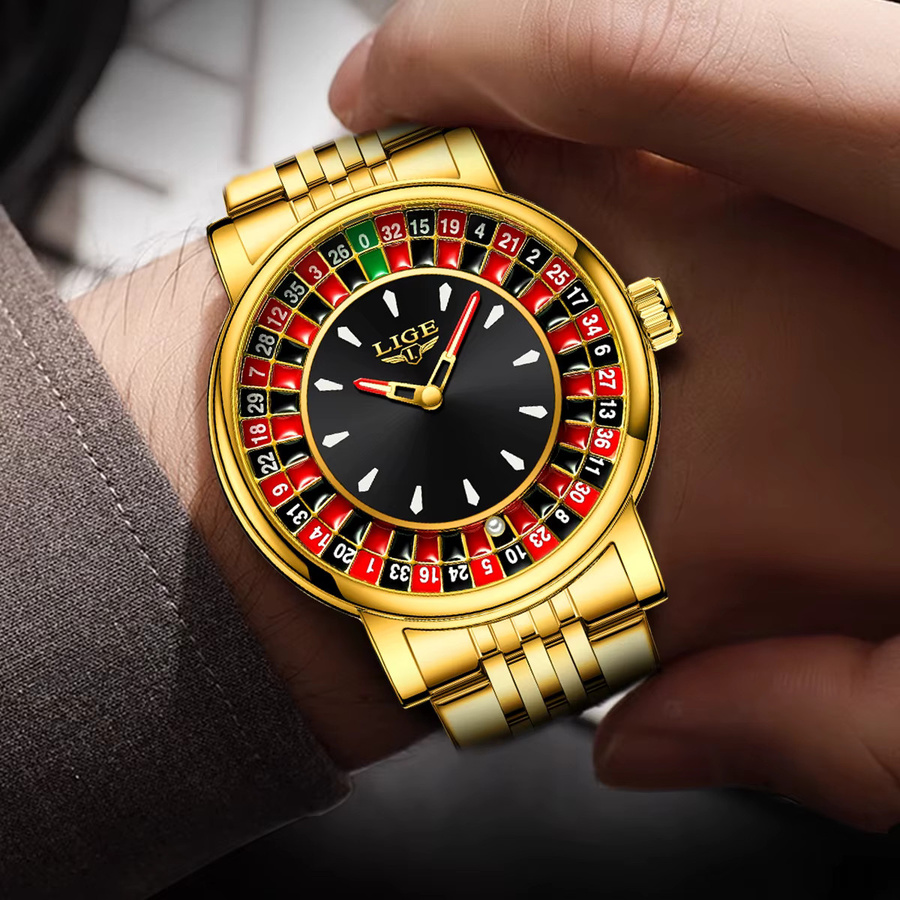 LIGE Armbanduhr, Gold, Quarz, Edelstahl, Herren - Bild 6