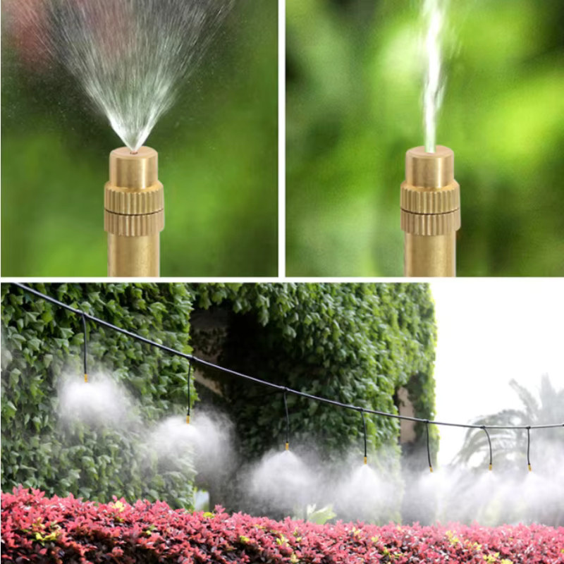 5er Set einstellbare Kupfer Nebel Düsen in Gold für Garten Sprayer und Gewächshaus Bewässerung - Bild 3
