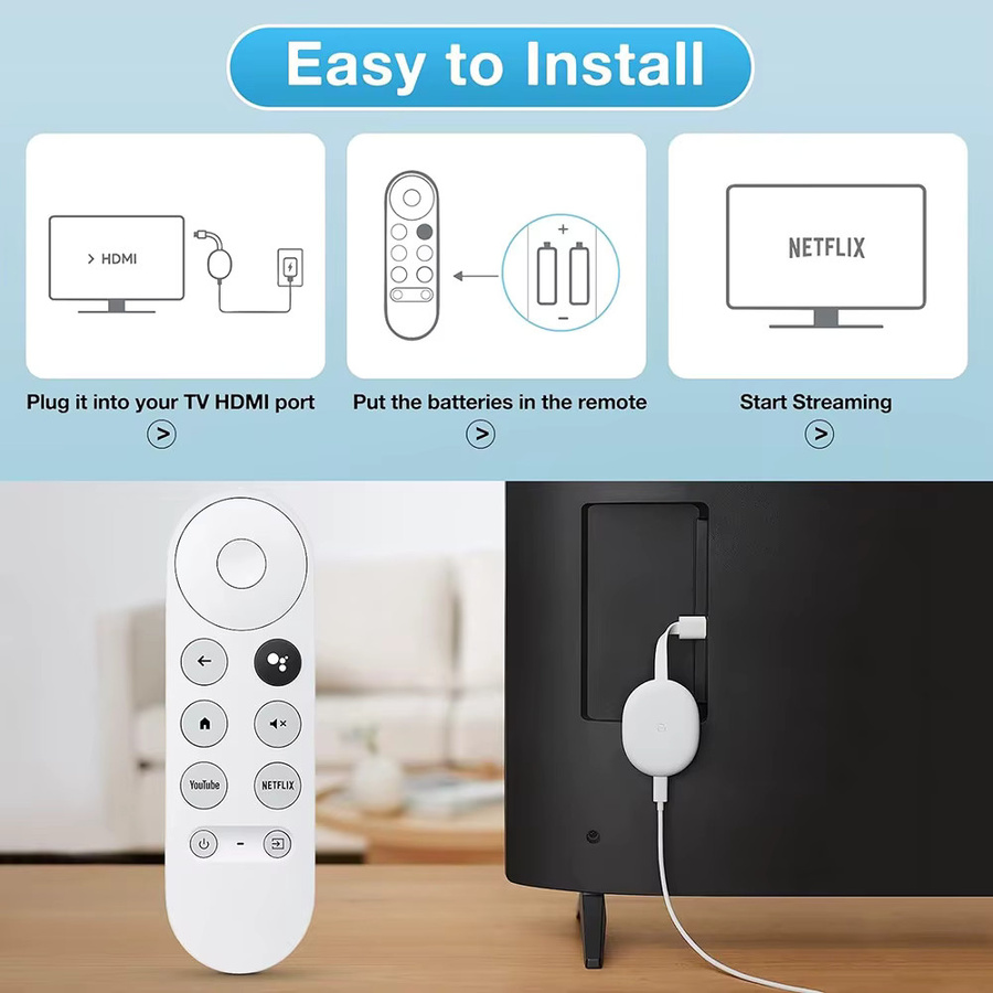 Google Ersatz-Sprachfernbedienung mit Bluetooth und IR Voice für Chromecast 4K Media Streamer in Weiß - Bild 2
