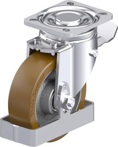 Blickle Stahlblech-Lenkrolle LH-GB 125K-1-ST-FS in Silber mit 125 mm Rad-Durchmesser und 550 kg Tragfähigkeit - Bild 1