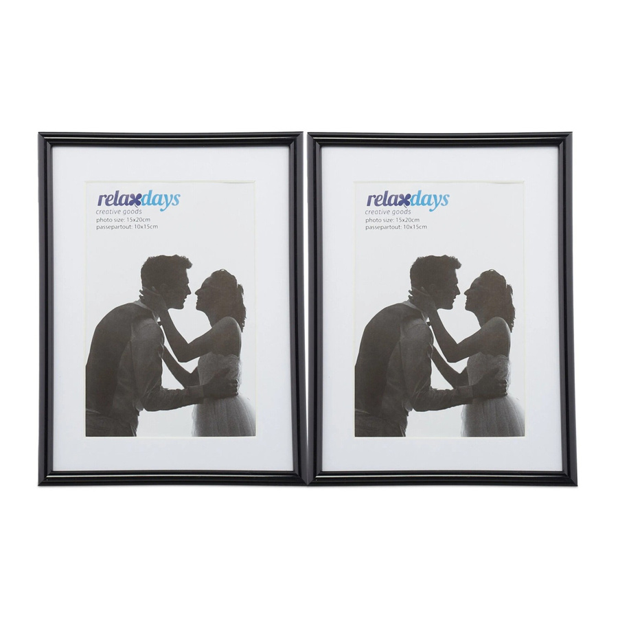 Relaxdays Bilderrahmen 2er Set in Schwarz aus Kunststoff und Glas, B/H: 15 x 20 cm - Bild 2