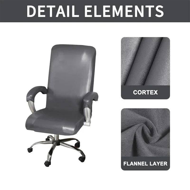 Yiran Furniture Sesselbezug aus Stretch PU-Leder für Computerstühle mit Armlehnenabdeckung, wasserdicht und waschbar - Bild 1